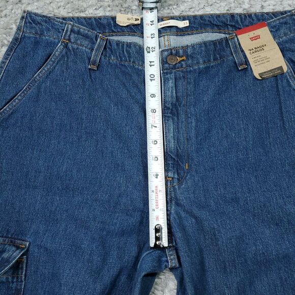 Levi's 94 Baggy Cargo Wide Leg Jeans Dark Wash Blue Y2K Size 33x32 Loose 90s - Picture 12 of 12